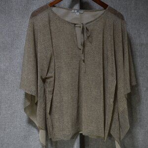 Alberto Makali Sheer Tie-Neck Poncho Top – Size L